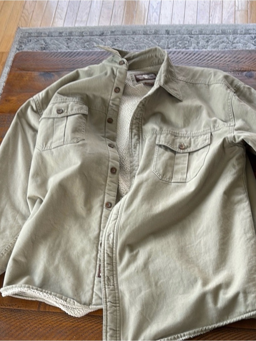 Levi's Khaki Sherpa-Lined Jacket XL - Picture 7 of 8